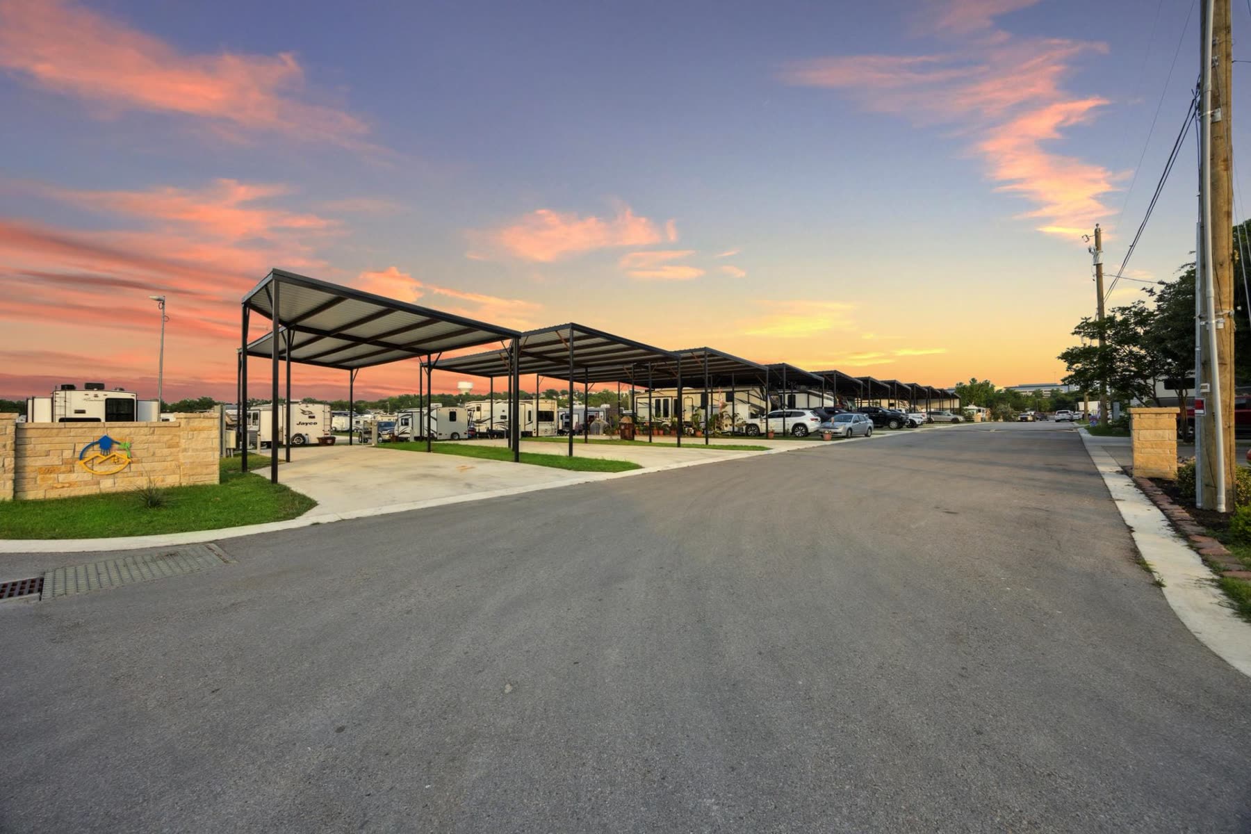 Manufactured home with covered porch at Blessing Community
